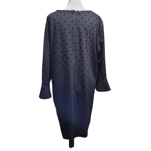 Old Navy XL Black Velvet Swiss Dot Dress Long Sleeve Polka Dot Coquette Twee - Picture 3 of 8